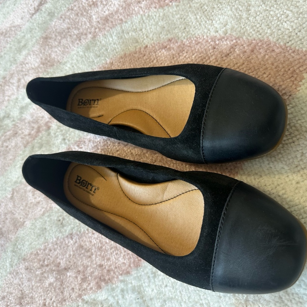 New Born Batti Women Black Suede Ballet Flats